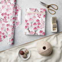 Schattige Roze waterverf Floral Handbeschilderd