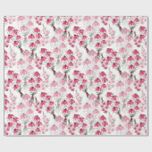Schattige Roze waterverf Floral Handbeschilderd Cadeaupapier (Vlak)