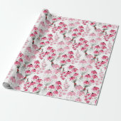 Schattige Roze waterverf Floral Handbeschilderd Cadeaupapier (Uitgerold)
