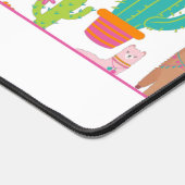 Schattige Roze Waterverf Llama Bureaumat (Hoek)