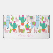 Schattige Roze Waterverf Llama Bureaumat (Voorkant)