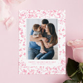 Schattige Roze Waterverf Love Hearts Valentijnsdag Feestdagenkaart