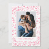 Schattige Roze Waterverf Love Hearts Valentijnsdag Feestdagenkaart (Voorkant)