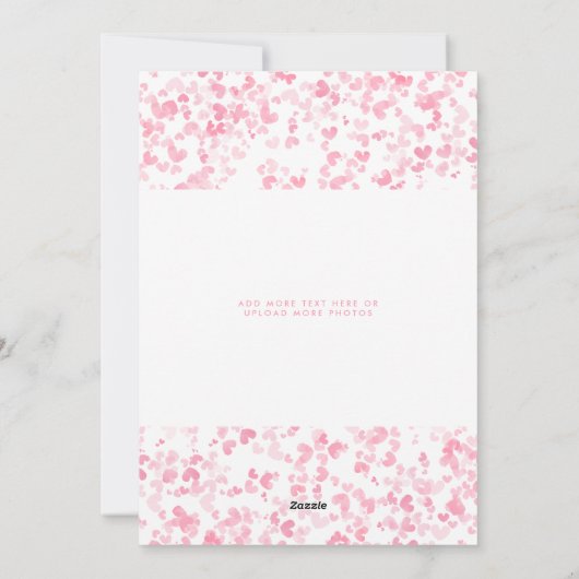 Schattige Roze Waterverf Love Hearts Valentijnsdag Feestdagenkaart (Achterkant)