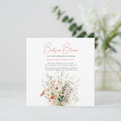 Schattige Roze Wildflower Baby in Bloom Baby showe Kaart (Staand voorkant)