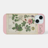 Schattige Roze  Wildflower gepersonaliseerd iPhone 15 Case (Achterkant horizontaal)