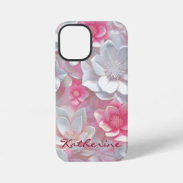 Schattige roze Wildflower iPhone hoesje| Roze bloe iPhone 12 Mini Hoesje