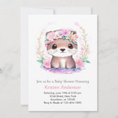 Schattige Roze Wildflower Otter Magisch Meisje Bab Kaart (Voorkant)