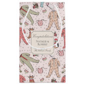 Schattige Roze Winter Baby shower Custom Klein Cadeauzakje (Achterkant)