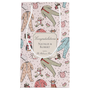 Schattige Roze Winter Baby shower Custom Klein Cadeauzakje