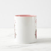 Schattige Roze Winter Sneeuwman Kerstmis Tweekleurige Koffiemok (Center)