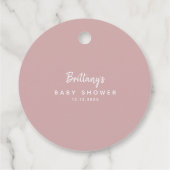 Schattige Roze Winter Wonderland Pinguïns Baby sho Bedankjes Labels (Achterkant)