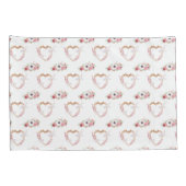 Schattige Roze Wit Bloemen Hart Patroon Kussensloop (Achterkant-Rechts)