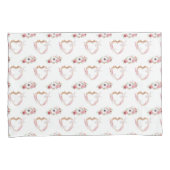 Schattige Roze Wit Bloemen Hart Patroon Kussensloop (Voorkant-Rechts)