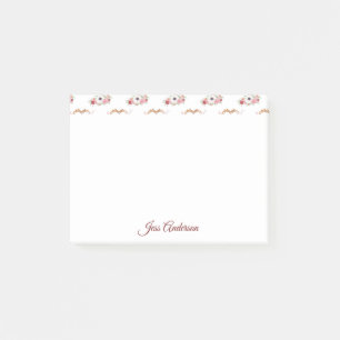Schattige Roze Wit Bloemen Hart Patroon Post-it® Notes