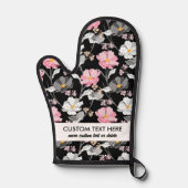 Schattige roze wit bloemmotief voeg aangepaste tek ovenwant (Voorkant)