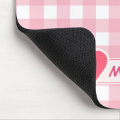Schattige Roze & Wit Checkerboard Custom Muismat (Hoek)