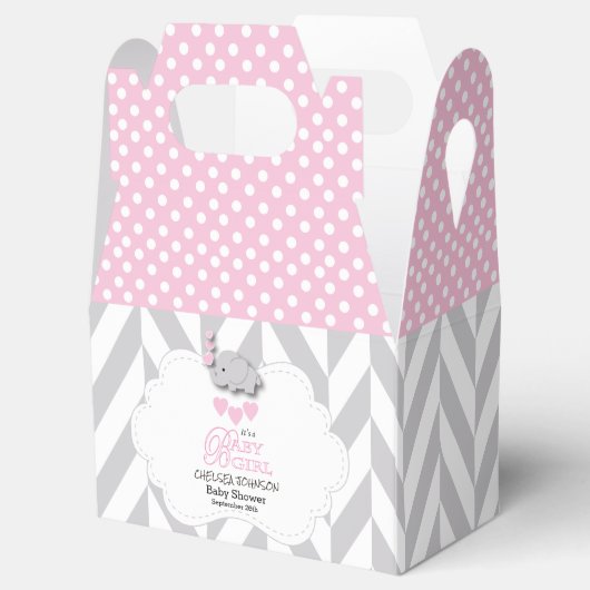 Schattige Roze, Wit en Grijs Olifant 🐘 Bedankdoosjes (Geopend)