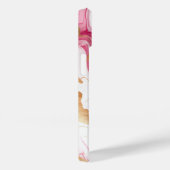 Schattige roze wit faux glitter marmer art monogra Case-Mate iPhone case (Achterkant / Rechts)