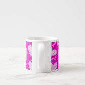 Schattige Roze Wit Geschreven Harten met Liefde Sc Espresso Kop (Achterkant)