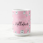 Schattige Roze Wit Happy Ghosts Koffiemok (Center)