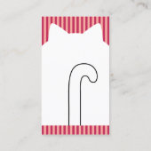 Schattige Roze Wit Kat Gezicht Pet Sitter Sjabloon Visitekaartje (Achterkant)