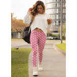 Schattige Roze Wit Polka Dots Patroon Chique Mode Leggings<br><div class="desc">Custom, retro, cool, schattig, chique, stijlvol, trendy, ademend, met de hand genaaid, witte polka stippen op roze patroon vrouwen full length mode leggings reizen workout sport yoga gym hardloopbroek, die zich uitstrekt om je lichaam te passen, knuffels op alle juiste plaatsen, kaatst terug na het wassen, en verliest hun vorm...</div>