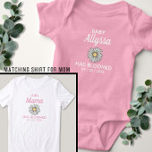 Schattige Roze & Witte Baby Naam Geboortedatum Romper