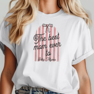 Schattige Roze & Witte Boog Beste Moeder Ooit Baby Tri-Blend Shirt
