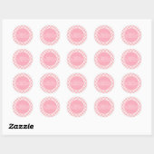 Schattige roze witte geruite gingham verjaardag be ronde sticker (Vel)