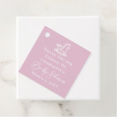 Schattige Roze Witte Rocking Horse Baby shower Bedankjes Labels (In situ)