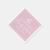 Schattige Roze Witte Rocking Horse Baby shower Servet (Hoek)