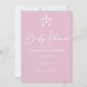 Schattige Roze Witte Typografie Baby shower Kaart (Voorkant)