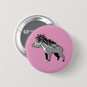 Schattige roze Wratvarken - Bedreigd dier - Wratli Ronde Button 5,7 Cm (Voorkant /achterkant)