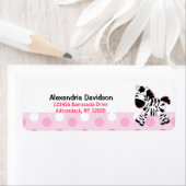 Schattige Roze Zebra Aangepaste Adresetiketten Etiket (Insitu)