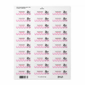 Schattige Roze Zebra Aangepaste Adresetiketten Etiket (Full Sheet)