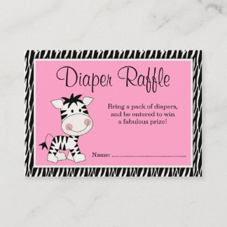 Schattige Roze Zebra Baby shower Luierkrabbel Informatiekaartje