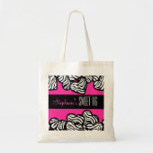 Schattige Roze zebra hart Sweet 16 Verjaardag Canv Tote Bag (Voorkant)