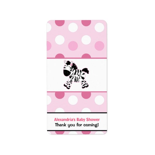 Schattige Roze Zebra Miniatuur Snoep Wrappers Etiket (Voorkant)