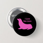 Schattige roze Zee Leeuw Ronde Button 5,7 Cm (Voorkant /achterkant)