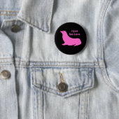 Schattige roze Zee Leeuw Ronde Button 5,7 Cm (In situ)