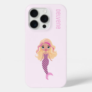 Schattige roze zeemeermin iPhone 15 pro case
