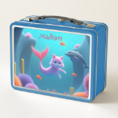 Schattige Roze Zeemeermin Kitten (Achterkant)