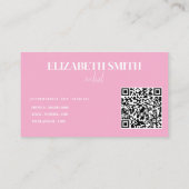 schattige roze zeemeermin schalen QR code make-up  Visitekaartje (Achterkant)