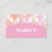 schattige roze zeemeermin schubben QR code make-up Visitekaartje (Voorkant)