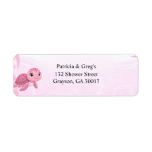 Schattige Roze Zeeschildpad Meisje Baby Shower