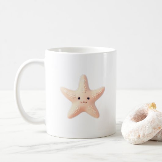 Schattige Roze Zeester Koffiemok (Met donut)