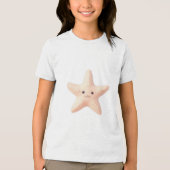 Schattige Roze Zeester Tri-Blend Shirt (Voorkant)