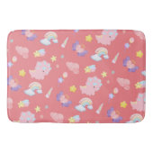 Schattige roze zoet dinosaurus regenboog pastel Pa Badmat (Voorkant)