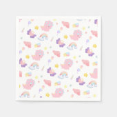 Schattige roze zoet dinosaurus regenboog pastel Pa Servet (Voorkant)